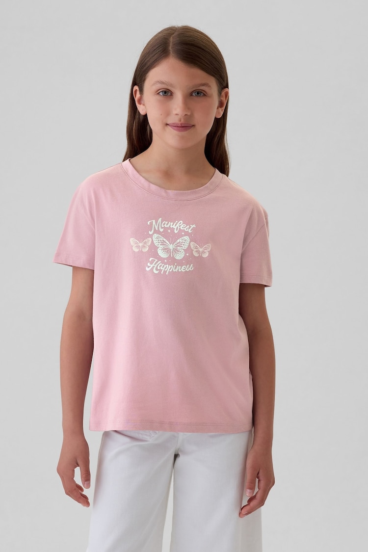 Gap Pink Graphic T-Shirt (4-13yrs) - Image 1 of 4