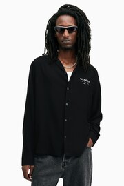 AllSaints Black Underground Long Sleeve Shirt - Image 1 of 8