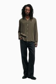 AllSaints Brown Venice Long Sleeve Shirt - Image 3 of 5