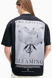 AllSaints Black Twilight Shortsleeve Crew T-Shirt - Image 5 of 6