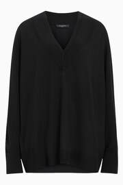 AllSaints Black Bern V-Neck Jumper - Image 7 of 7