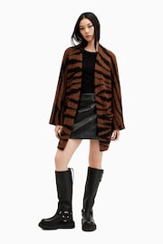 AllSaints Brown Zoe Tiger Cardigan - Image 1 of 7