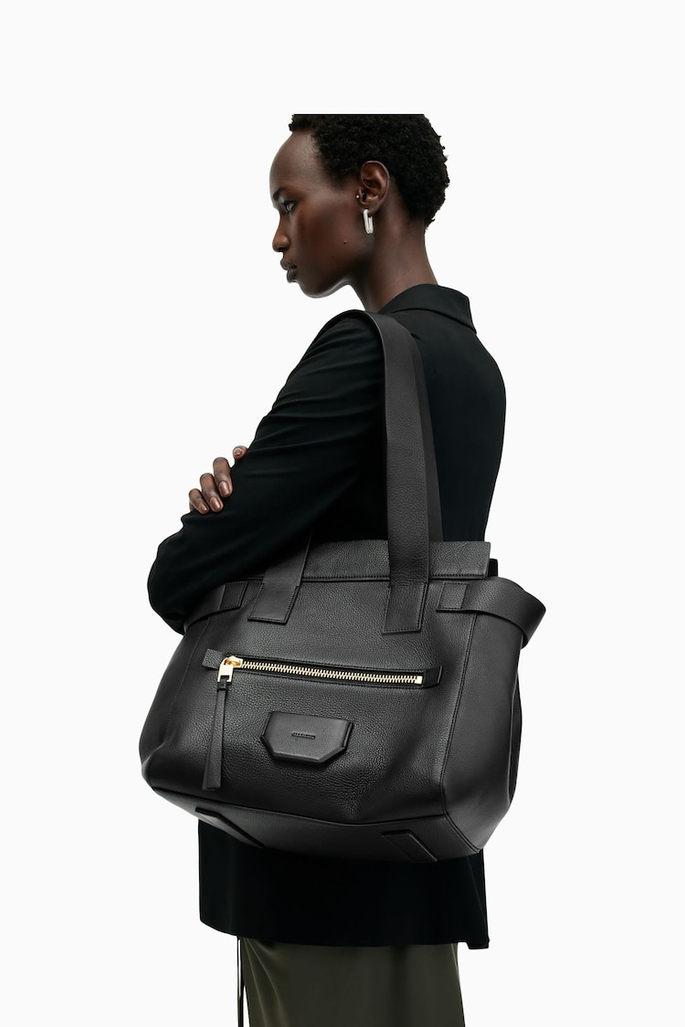 AllSaints Black Perez Shoulder Bag - Image 7 of 7