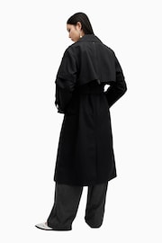 AllSaints Black Clyde Trench Coat - Image 6 of 7