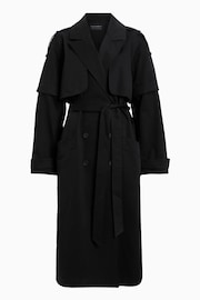 AllSaints Black Clyde Trench Coat - Image 7 of 7