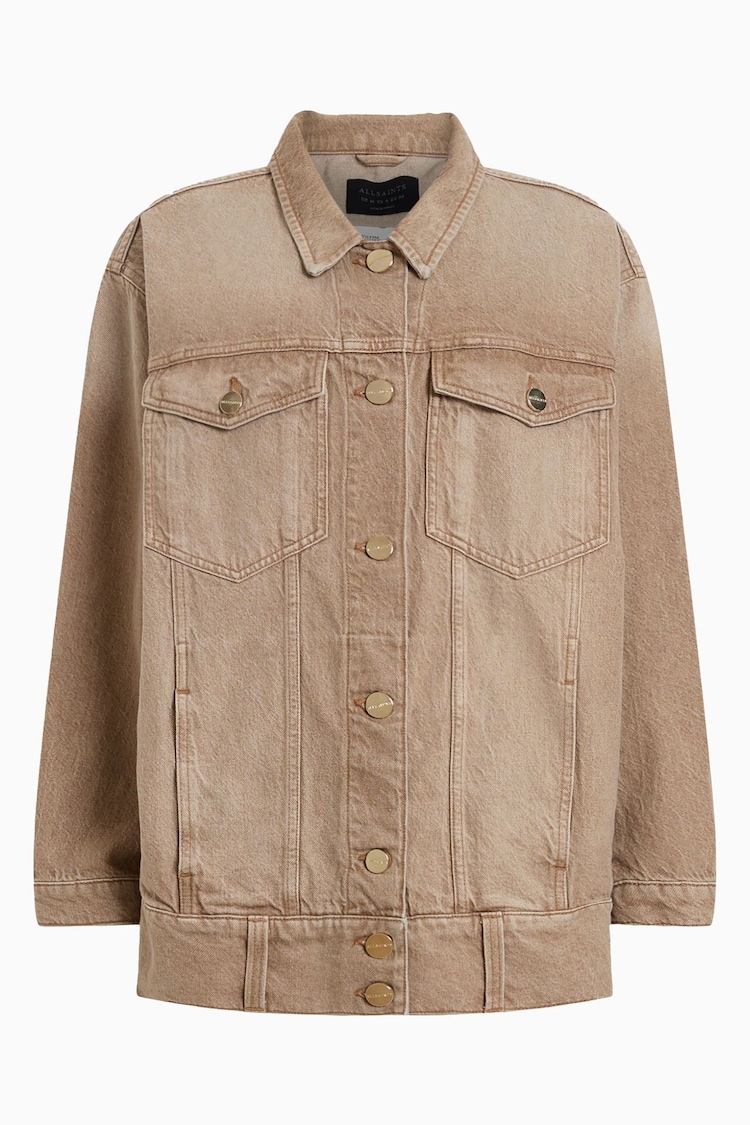 AllSaints Brown Willow Denim Jacket - Image 8 of 8