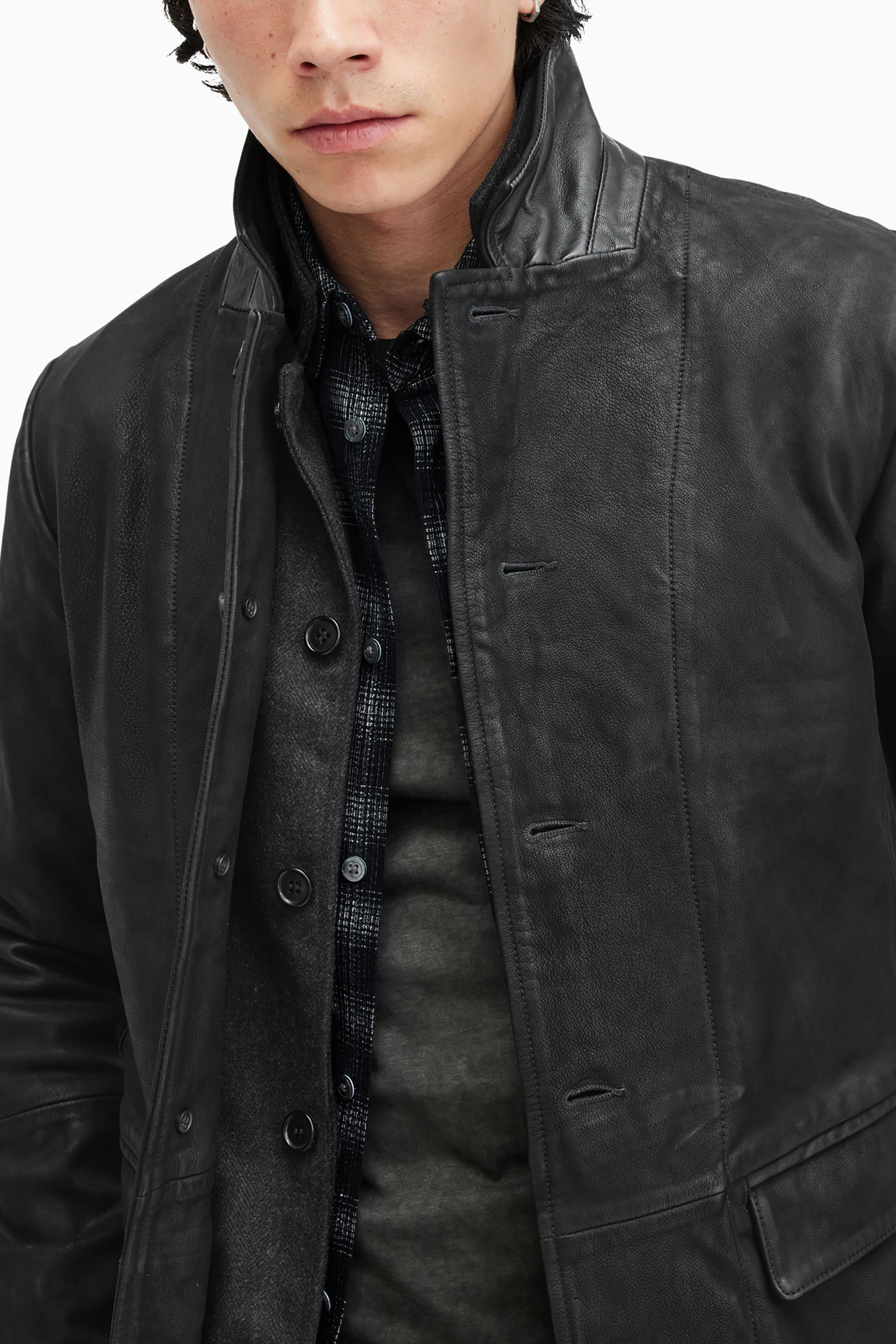 Survey leather blazer deals