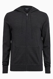 AllSaints Black Mode Merino Zip Hoodie - Image 6 of 6