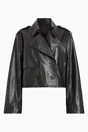 AllSaints Black Hendry Crop Trench Jacket - Image 9 of 9