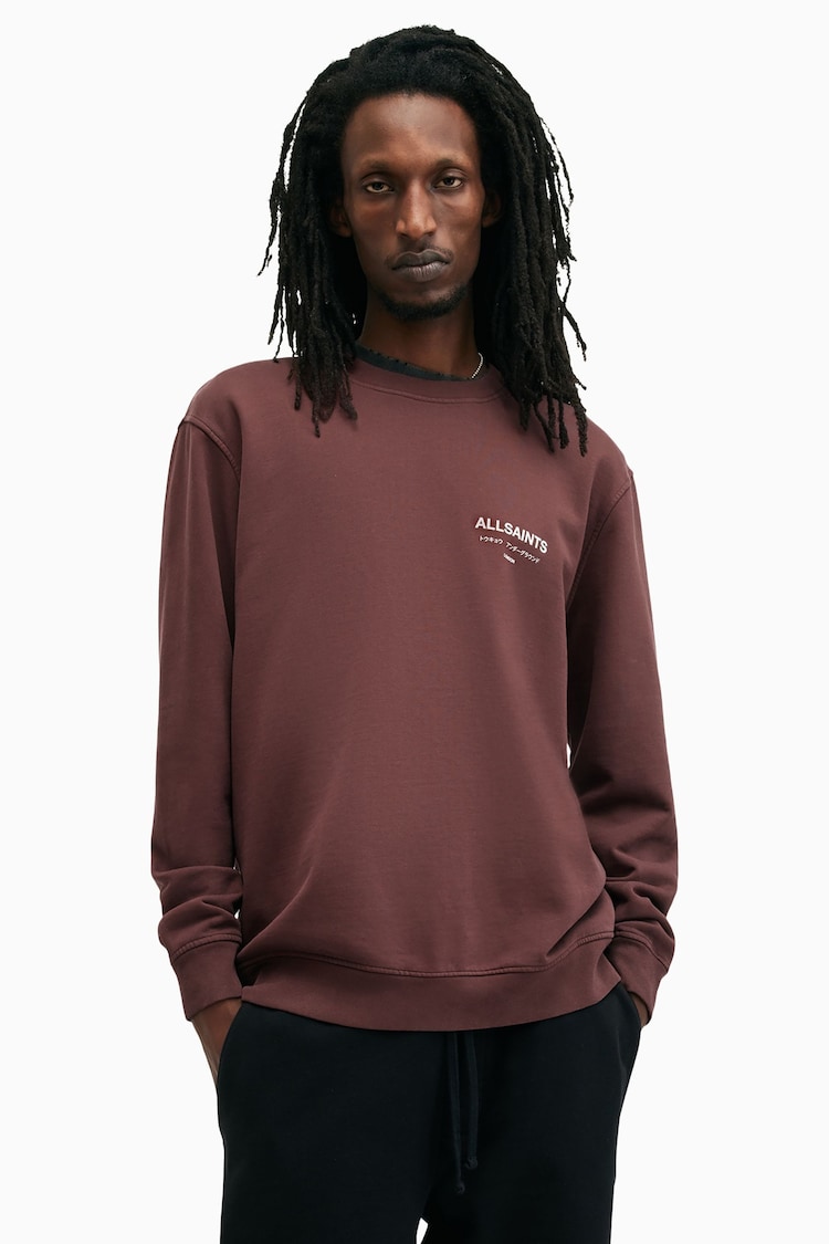 AllSaints Red Underground Crew Jumper - Image 1 of 6