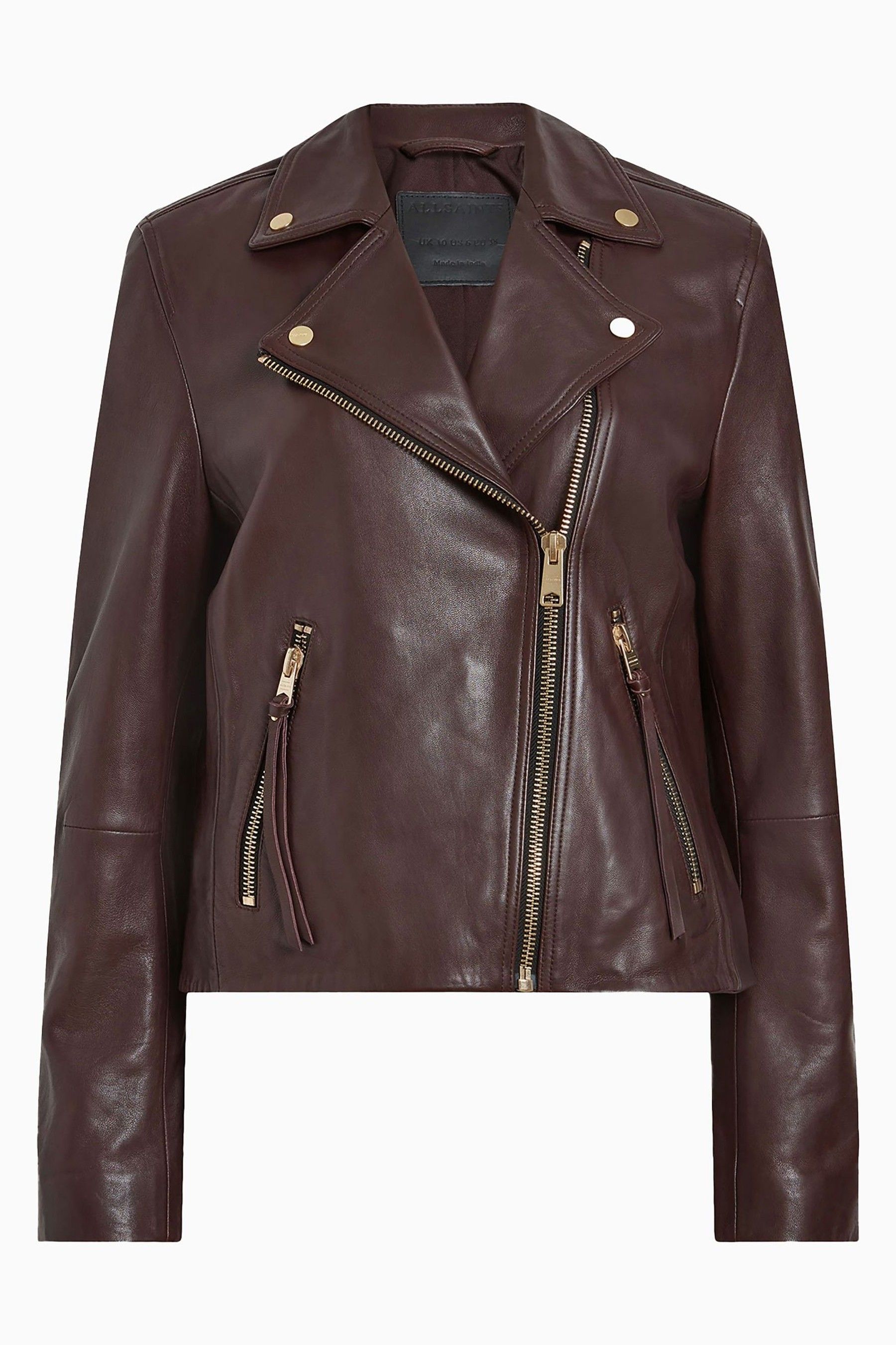 Oxblood allsaints leather jacket shop