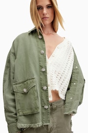 AllSaints Green Hettie Shacket - Image 1 of 9