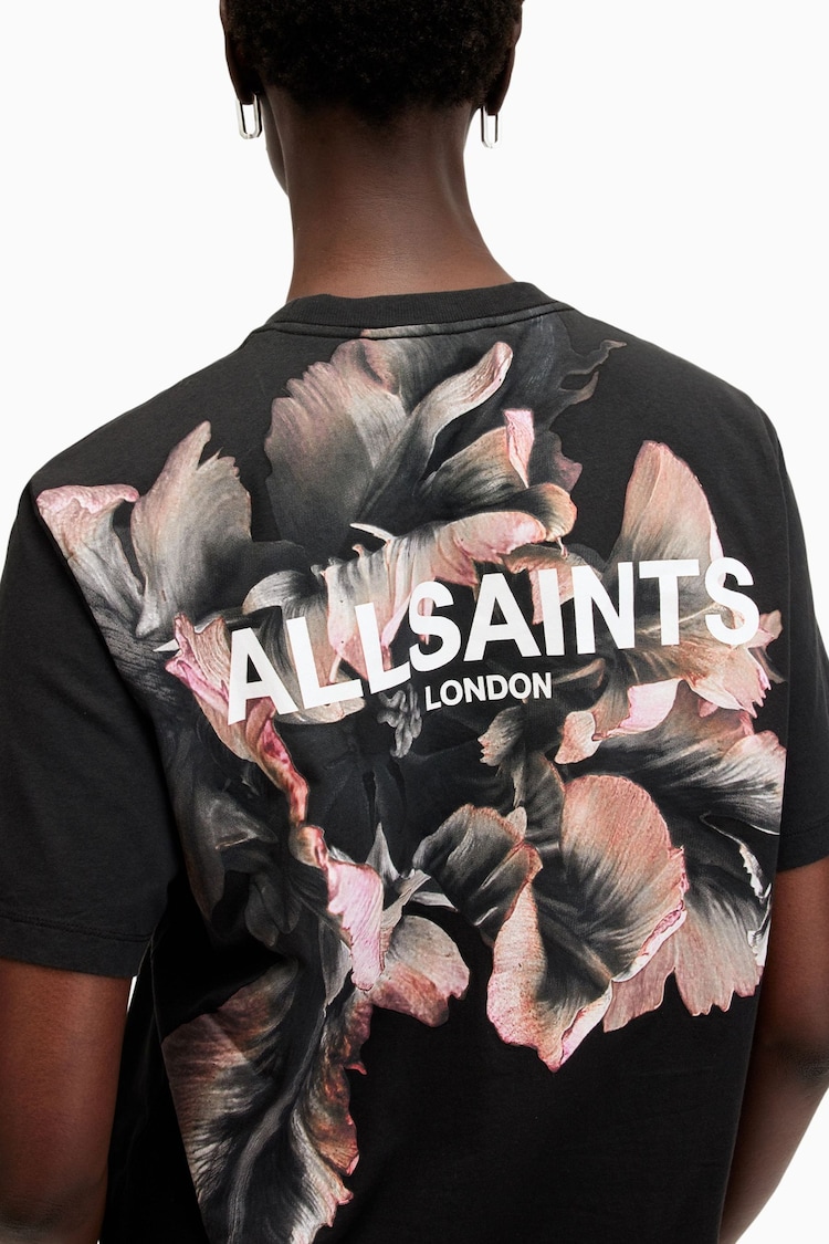 AllSaints Black Fleurir BF T-Shirt - Image 1 of 1