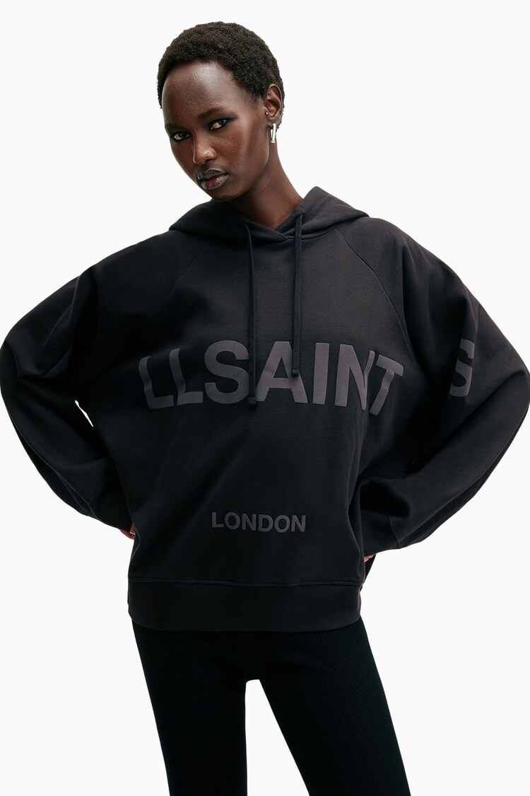 AllSaints Black Talon Biggy Hoodie - Image 2 of 8