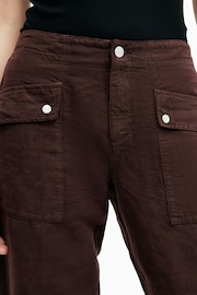 AllSaints Red Val Linen Blend Trousers - Image 6 of 7