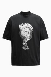 AllSaints Black Burden Shortsleeve Crew Neck T-Shirt - Image 7 of 7