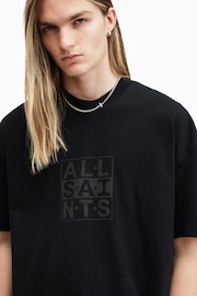 AllSaints Black Below Shortsleeve Crew Neck T-Shirt - Image 2 of 6