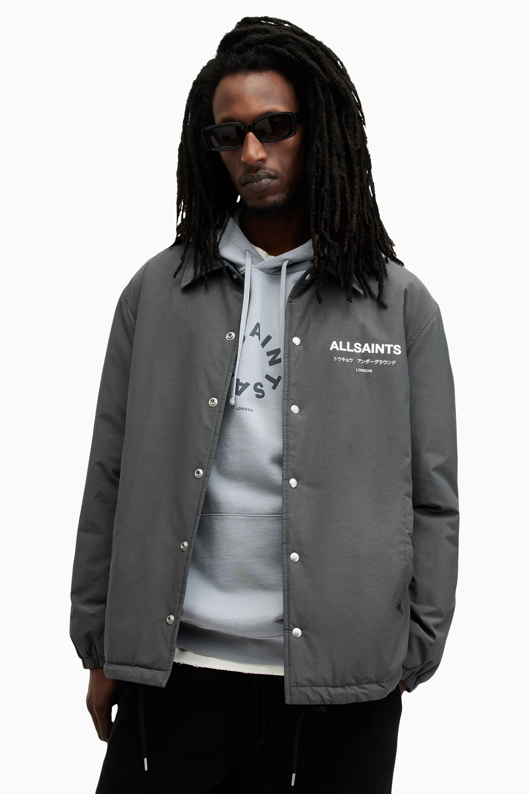 Buy AllSaints Grey Underground Coach Jacket from Next Luxembourg
