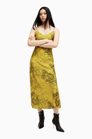 AllSaints Yellow Tiana Dress - Image 3 of 6