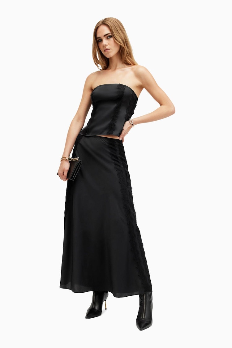 AllSaints Black Morgan Skirt - Image 1 of 7