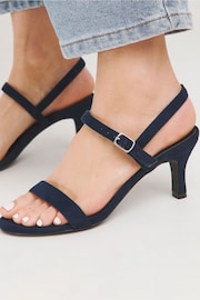 JD Williams Blue Barely There Classic Kitten Heel Sandals in Wide Fit - Image 4 of 4