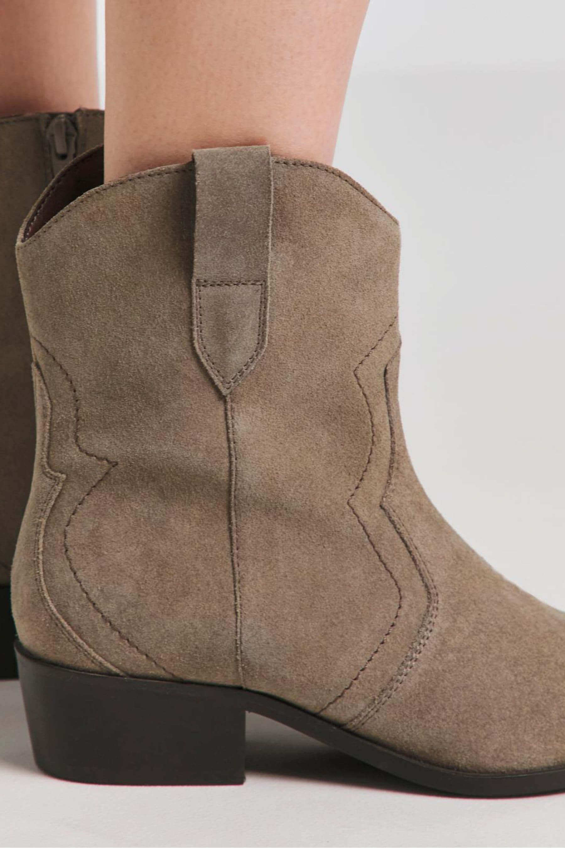 Buy JD Williams Natural Classic Suede Western Ankle Boots in Wide Fit from the Next UK online shop