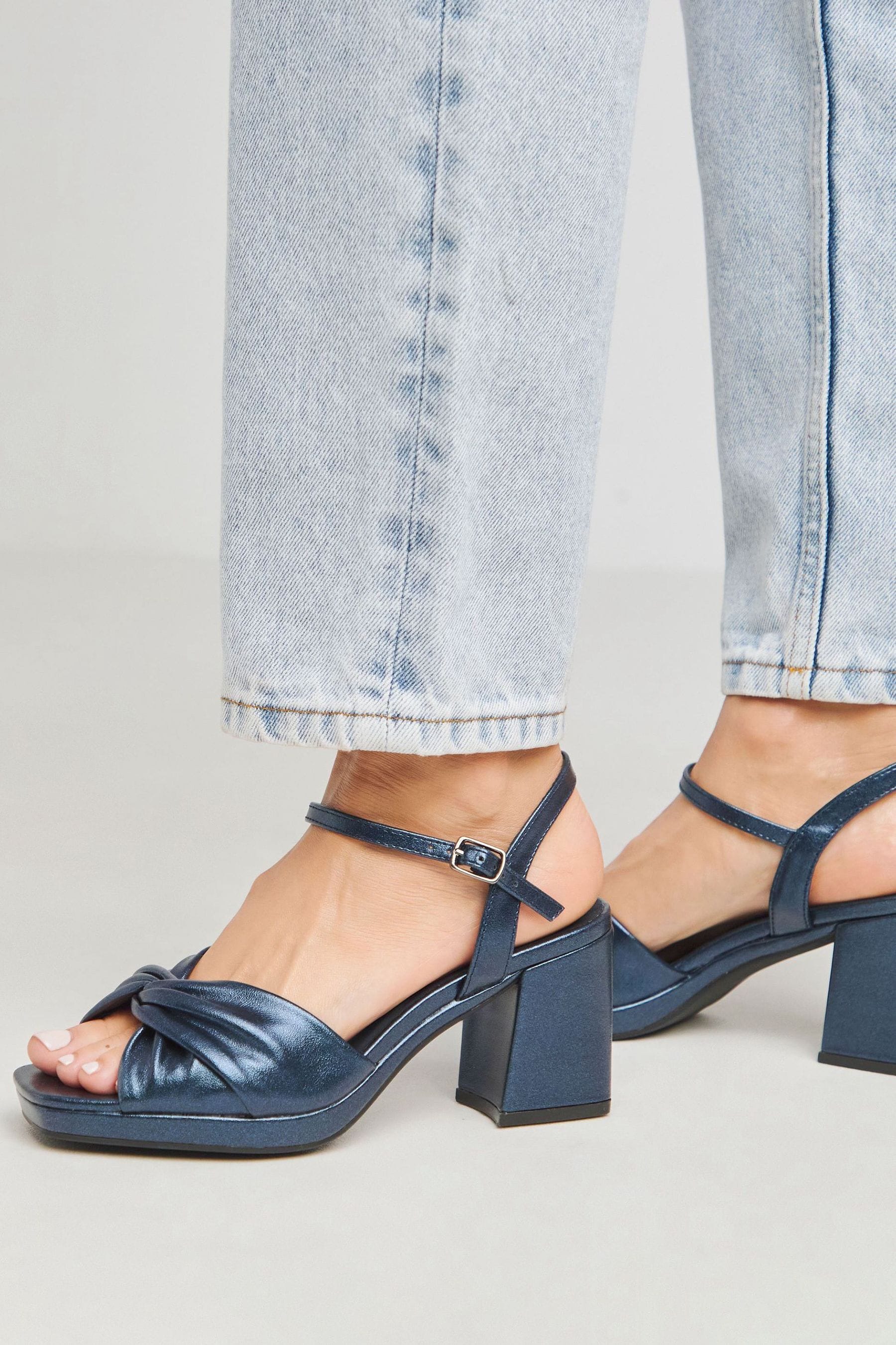 Buy JD Williams Blue Strappy Platform Sandals In Wide Fit from Next Malta