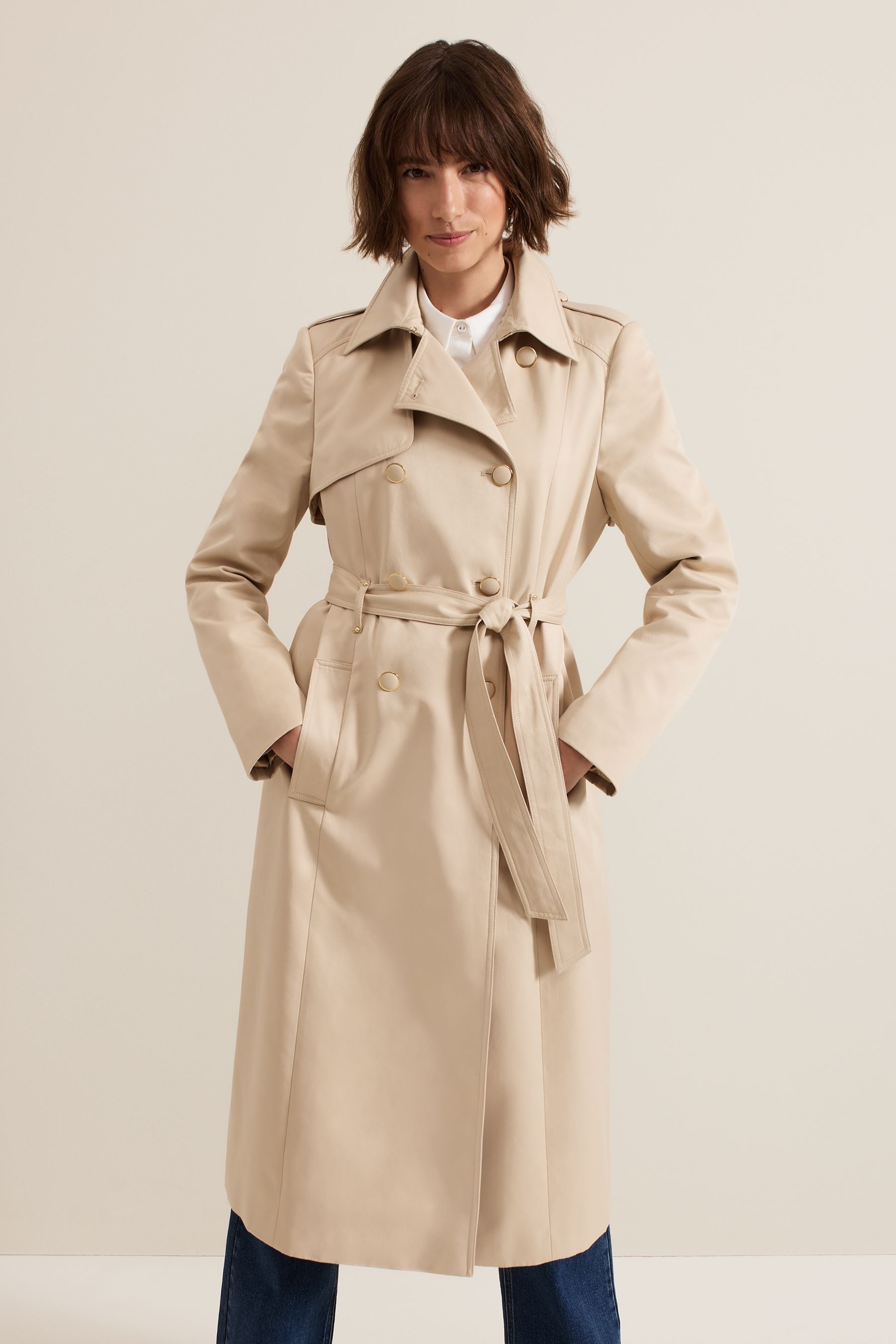Buy Phase Eight Natural Cheryl Camel Long Fitted Trench Coat from Next Ireland