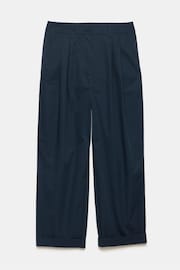 Mint Velvet Blue Cotton Tapered Trousers - Image 3 of 4