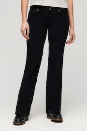 Superdry Black Low Rise Cord Flare Jeans - Image 1 of 5