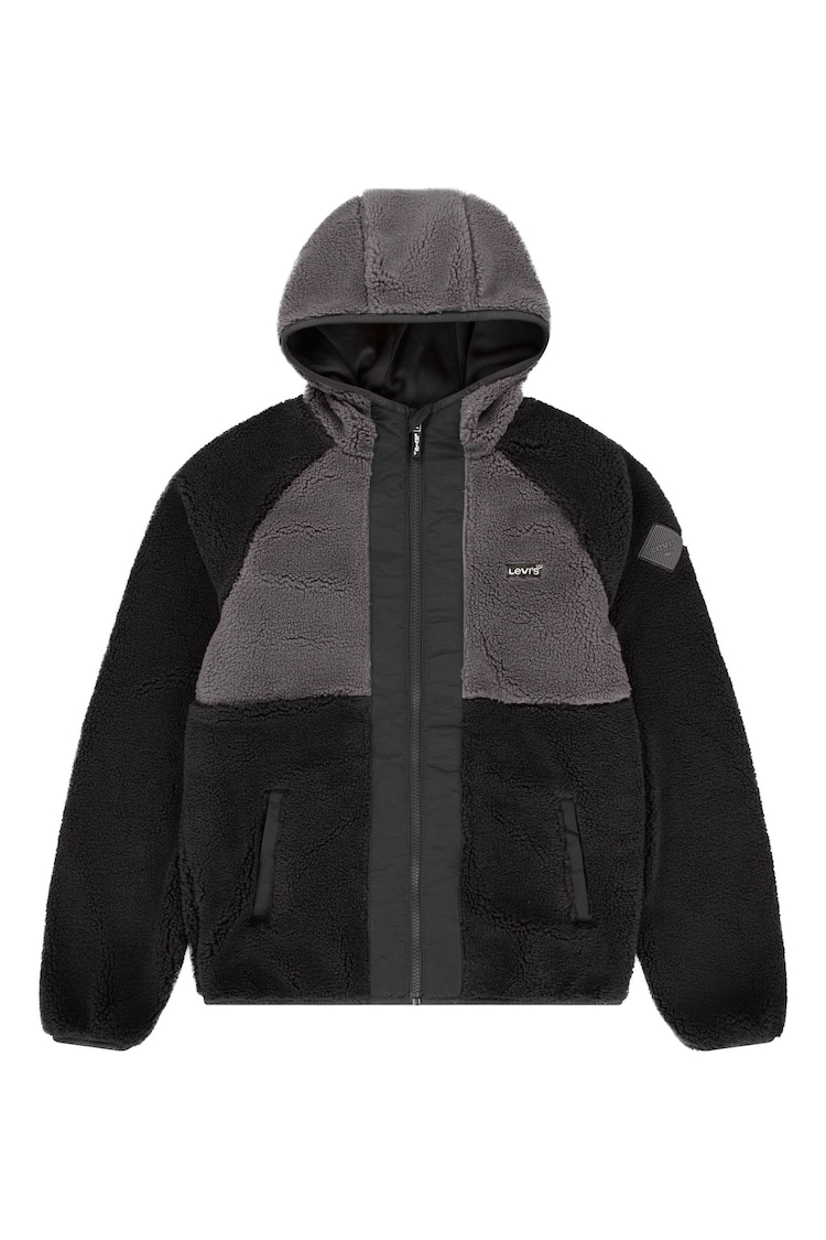 Levi's® Black Sherpa Borg Logo Zip-Up Jacket - Image 1 of 8