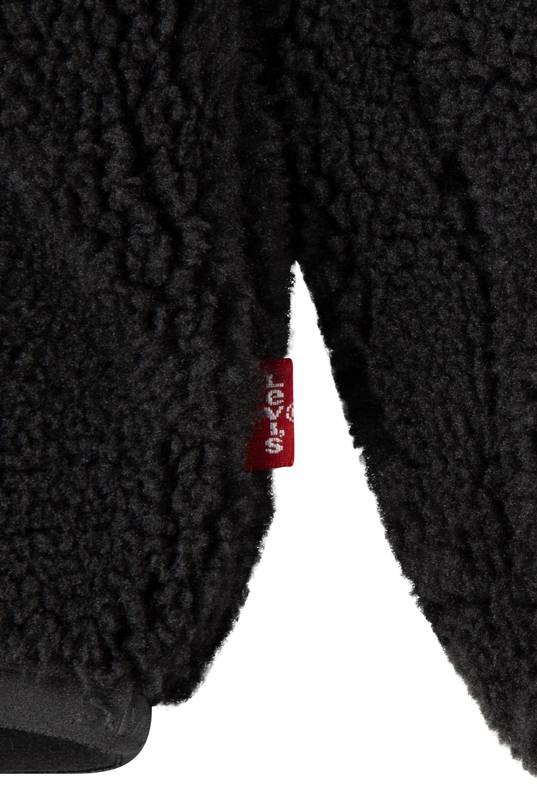 Levi s Black Sherpa Borg Logo Zip Up Jacket