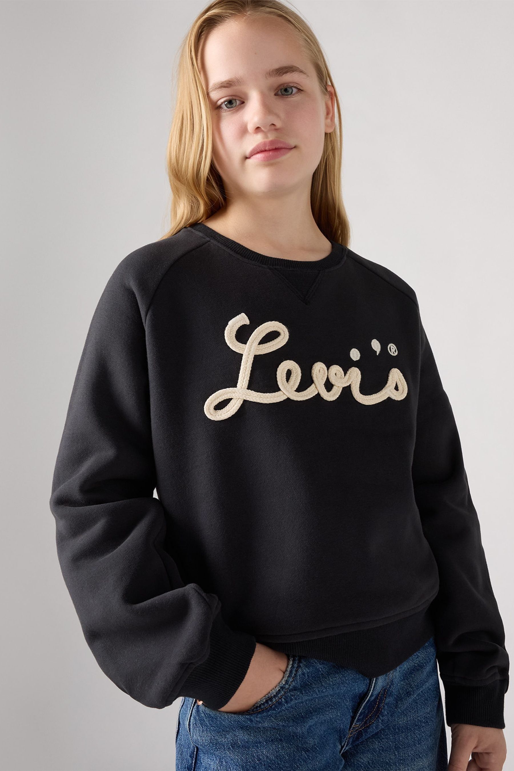 Buy Levi s Black Textured Rope Logo Long Sleeve Sweatshirt from Next New Zealand