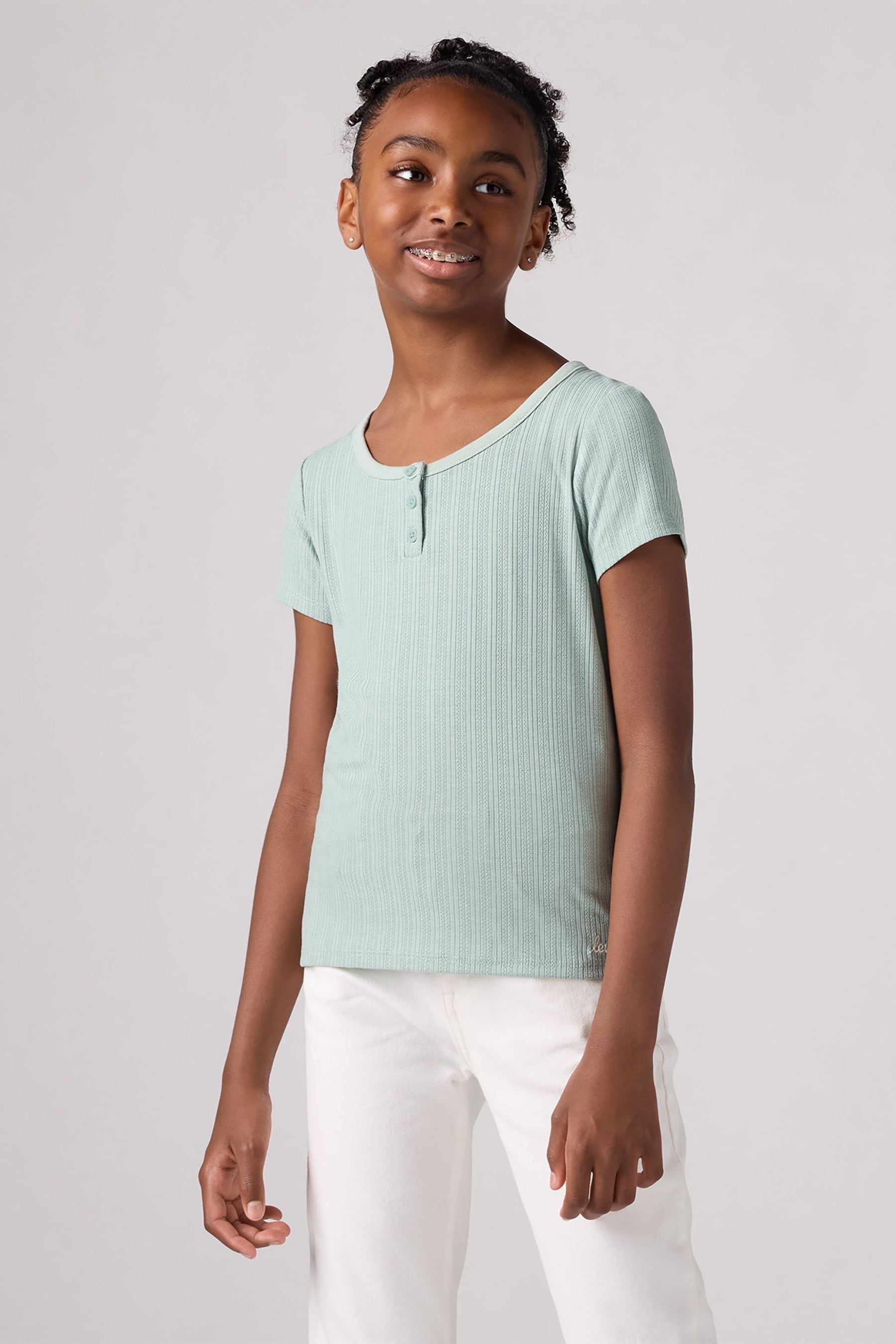 Buy Levi s Green Ribbed Short Sleeve T Shirt from Next Oman