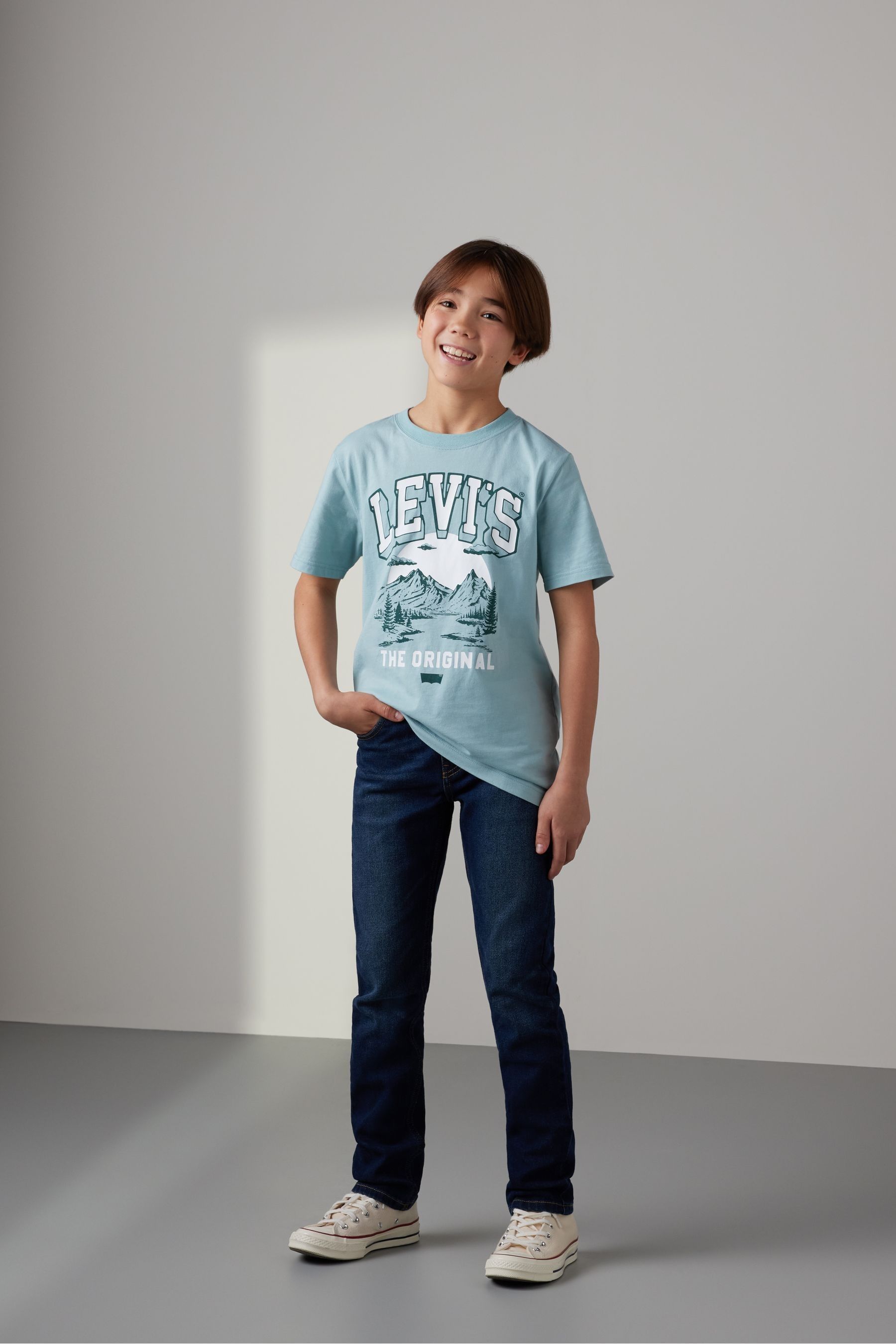 Buy Levi s Blue Logo Outdoor Nature Graphic Short Sleeve T Shirt from Next Singapore