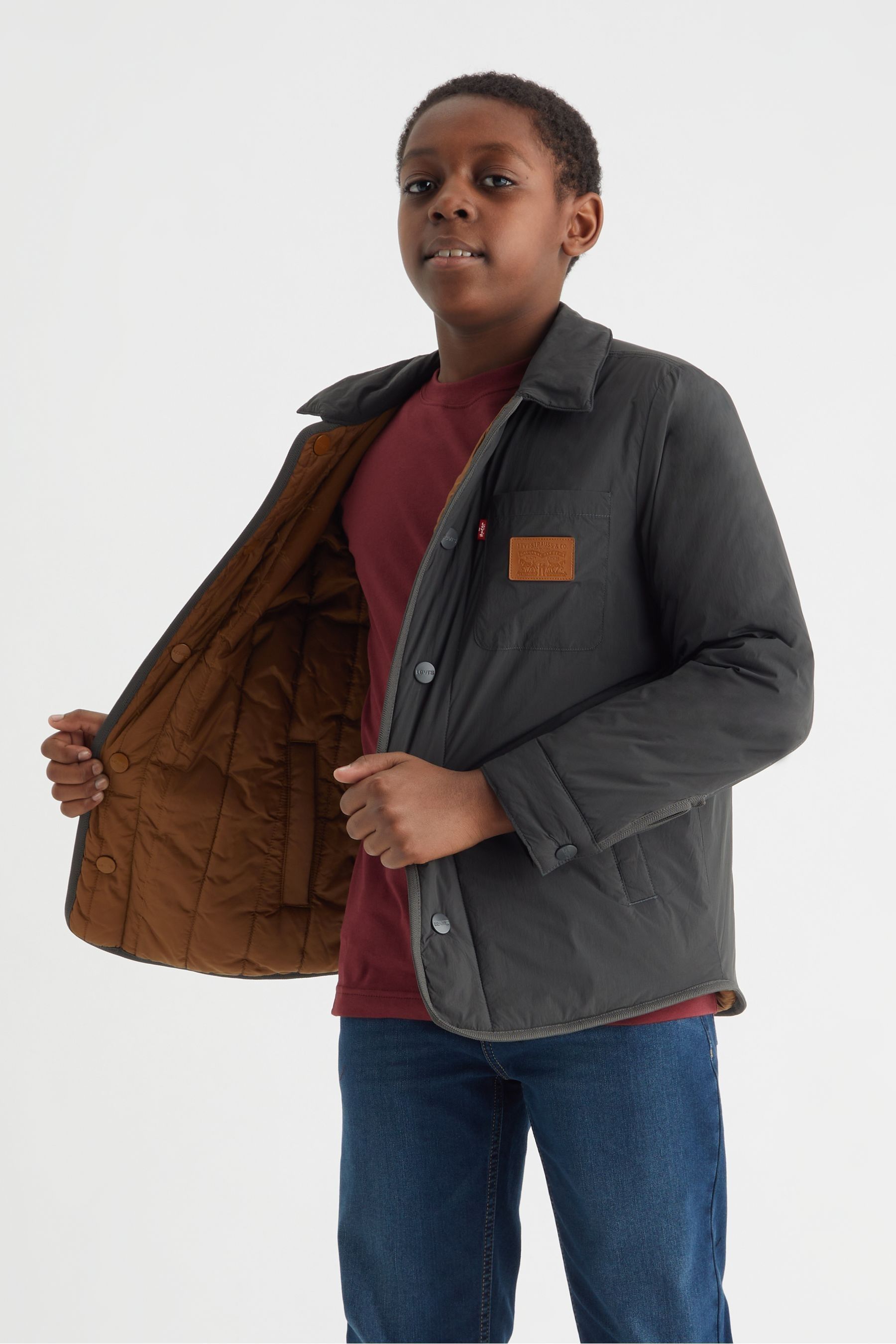 Buy Levi s Black Logo Reversible Quilted Jacket from Next Oman