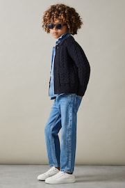 Reiss Navy Fleet 13-14 yrs Cable Knit Cardigan - Image 2 of 4