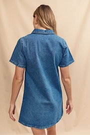 Nobody's Child Blue Golders Zip Through Denim Dress - Image 3 of 5