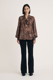 Nobodys Child Brown Nobodys Child Brown Leopard Print Goldie Blouse - Image 2 of 4