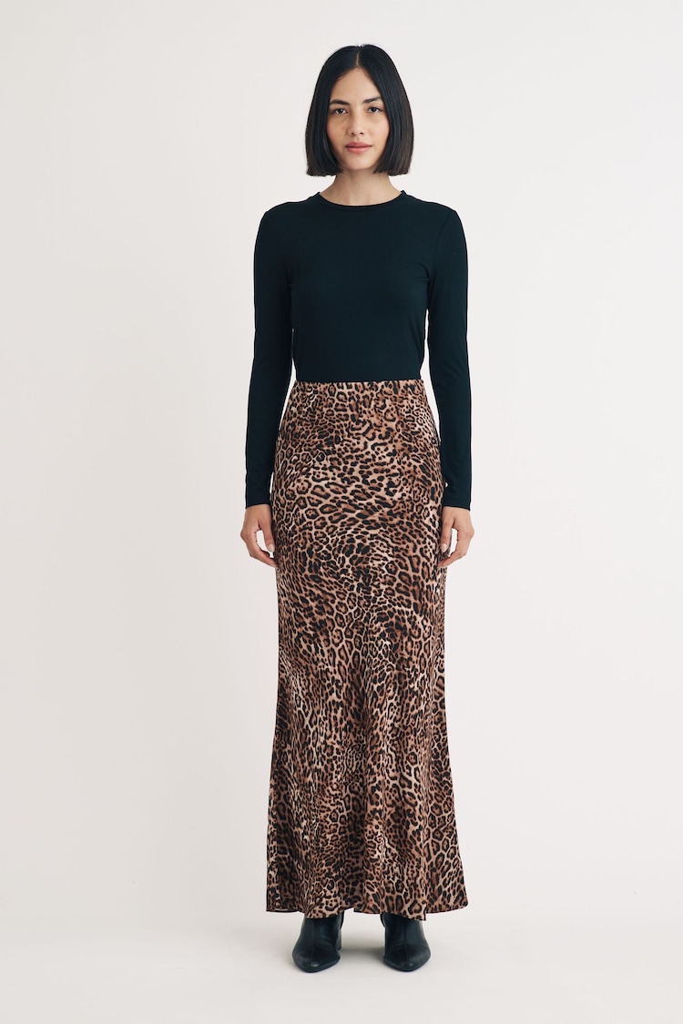 Nobodys Child Brown Peyton Animal Print Skirt - Image 1 of 4