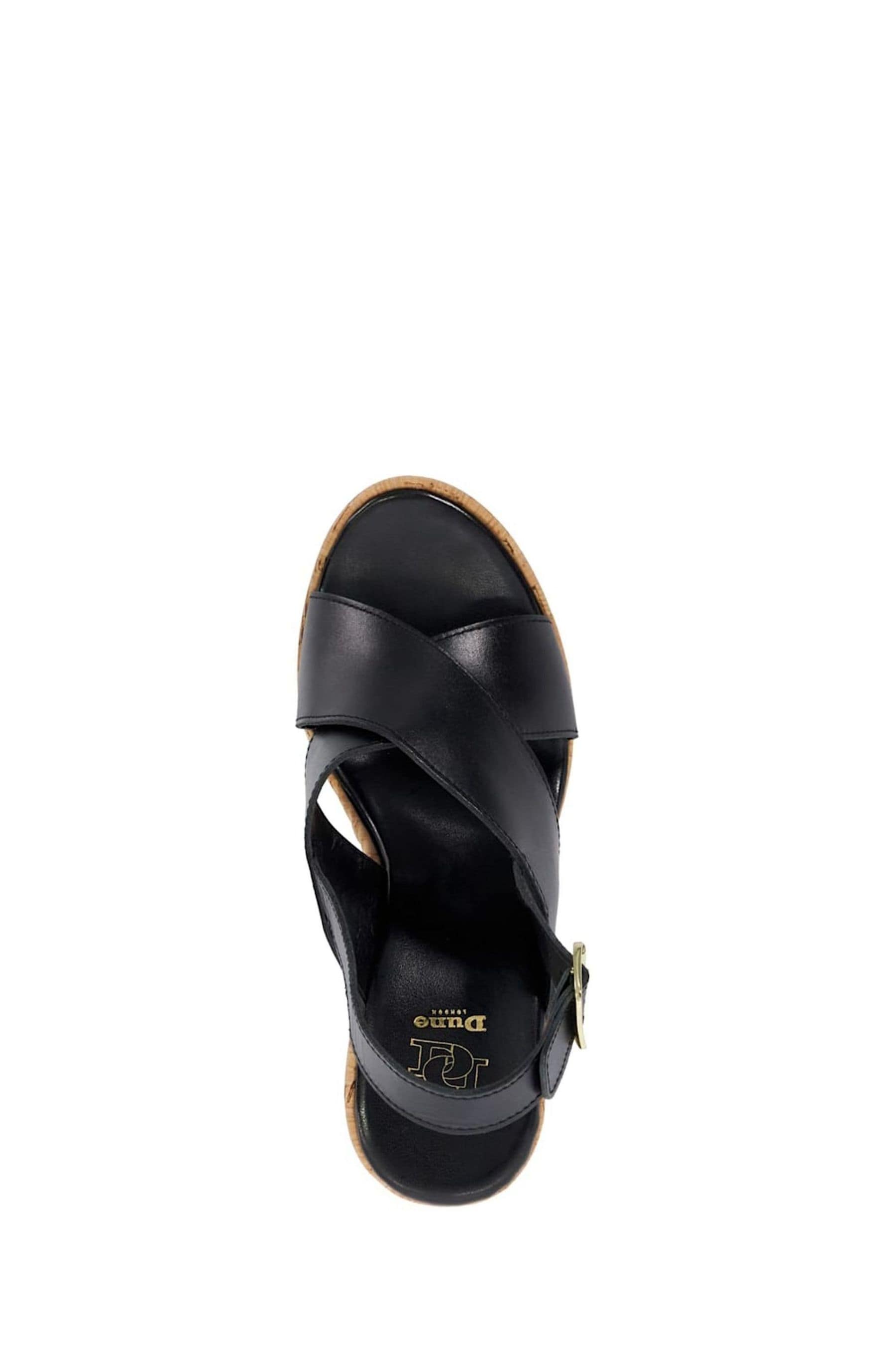 Dune London Black Kaiden Chunky Cork Wedge Sandals