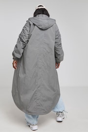 Simply Be Grey Dipped Hem Rain Mac Coat - Image 2 of 4