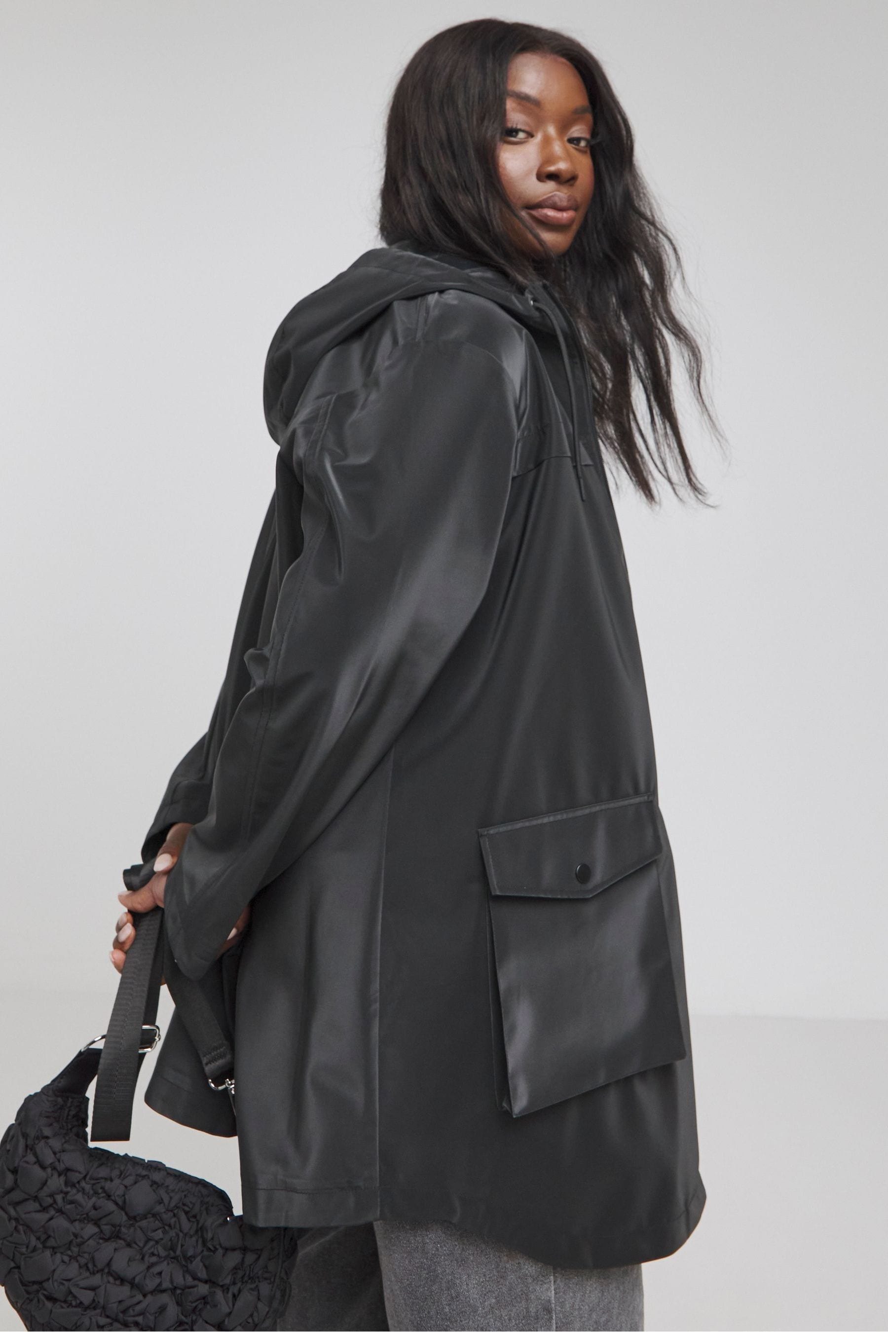 Simply Be Black High Shine Coat
