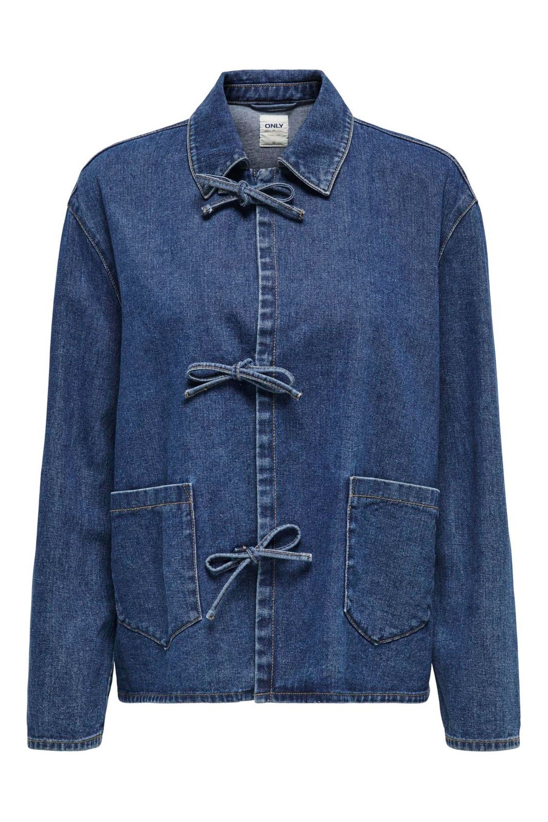 Denim jacket with shirt and tie discount
