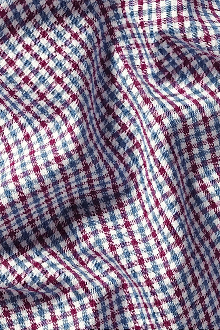 Charles Tyrwhitt Pink Check SF Soft Washed Non Iron Stretch Poplin Shirt With Pocket - Image 7 of 7