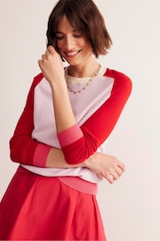 Boden Pink Meg Saddle Sleeve Jumper - Image 1 of 6