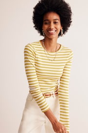 Boden Yellow Anna Rib Long Sleeve T-Shirt - Image 1 of 5