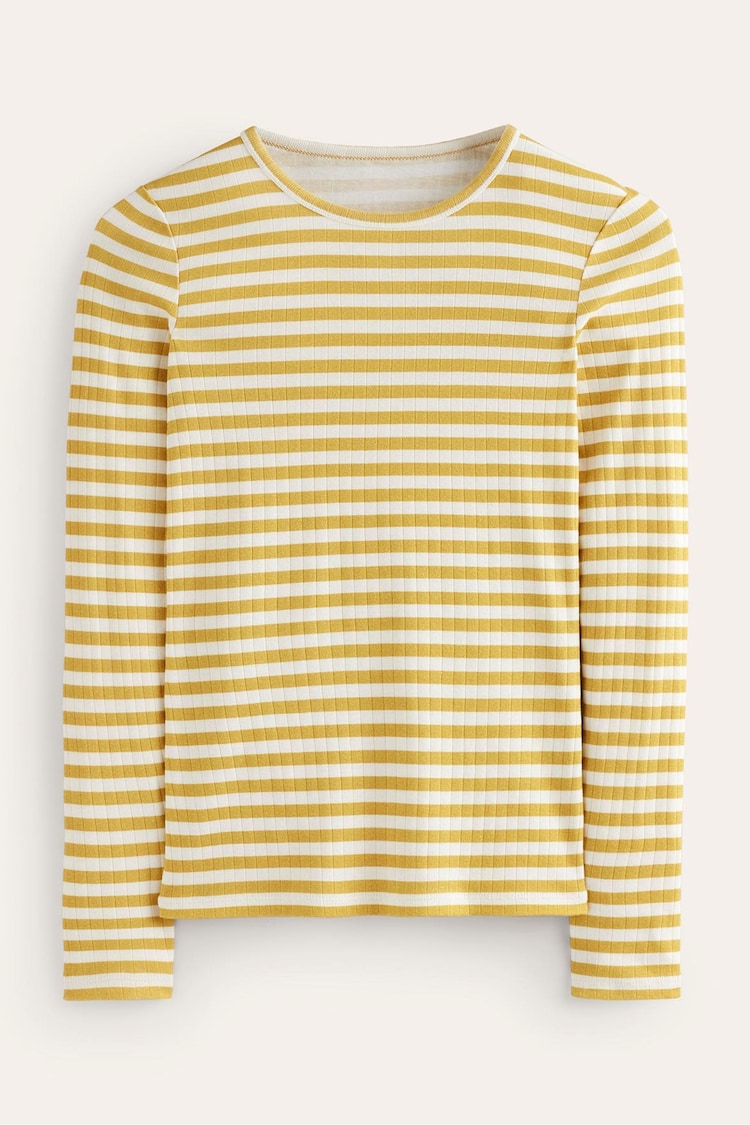 Boden Yellow Anna Rib Long Sleeve T-Shirt - Image 5 of 5