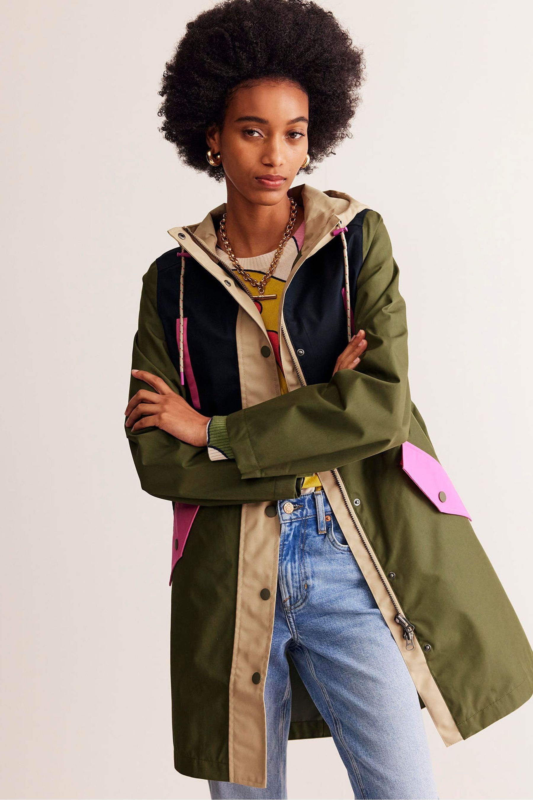 Buy Boden Green Grey Petite Wells Waterproof Coat from the Next UK online shop