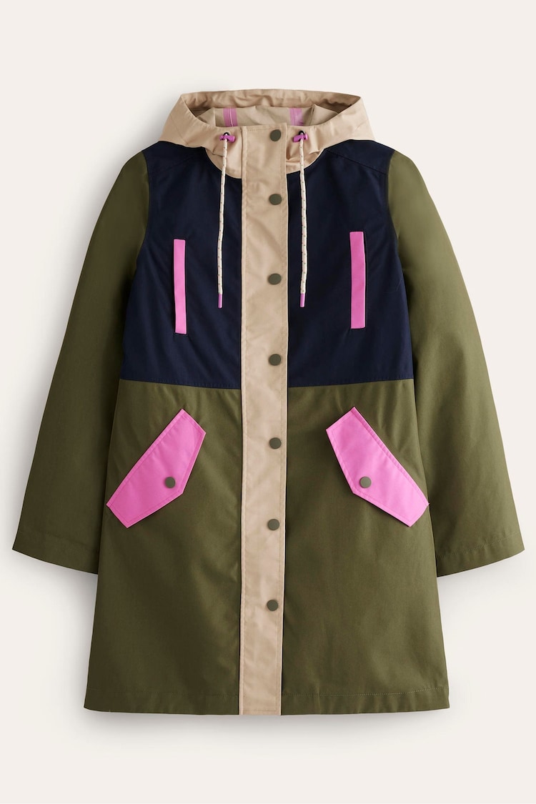 Boden Green/Grey Petite Wells Waterproof Coat - Image 6 of 6